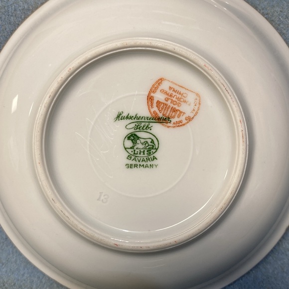 HUTSCHENREUTHER SELB BAVARIA GOLD ENCRUSTED GOLD IVY LEAF BERRY BOWL AND SAUCER - Picture 11 of 14